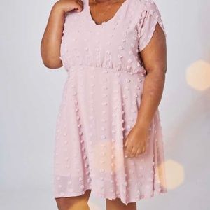 Emmeline Dress from A’Beautiful Soul; Pink Clipdot V-Neck Dress Size X - 10/12